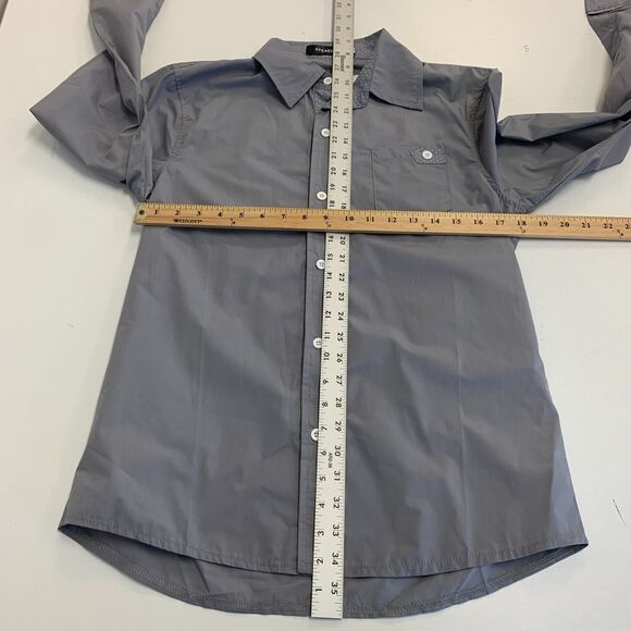 Inmur Button Up Shirt Womens XL Extra Large Gray Career Long Sleeve Collar Top - Picture 7 of 11